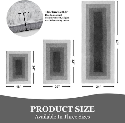 Alfombras baño 18x24pulg antideslizantes microfibra suaves gris