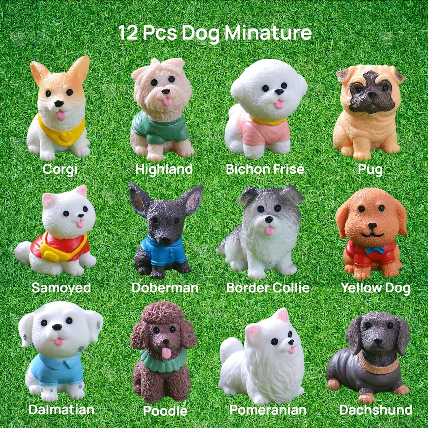 Set 24 figuras gato perro resina adornos pasteles decoración hogar
