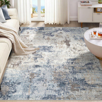 Alfombra área 6x9ft neutra moderna abstracta para dormitorio