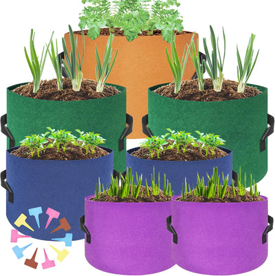7 Pzas Bolsas Cultivo 14oz 10-3gal con Etiquetas