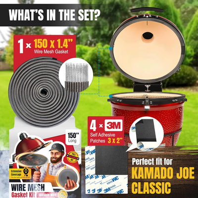 Kit juntas malla alambre Kamado Joe 150pulg fibra vidrio