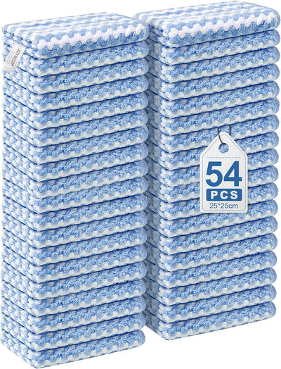 54 Paños Microfibra 10x10pulg Reutilizables Sin Pelusas