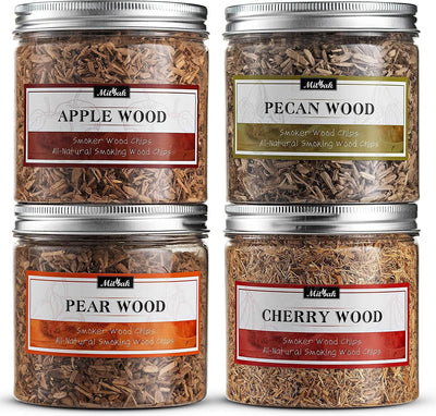 Astillas madera ahumar set 4 manzana cereza nuez pera 4oz