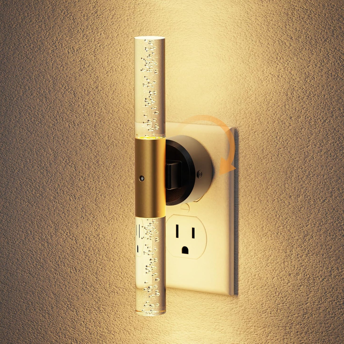 Luz Nocturna Giratoria Sensor Brillo Ajustable Dormitorio