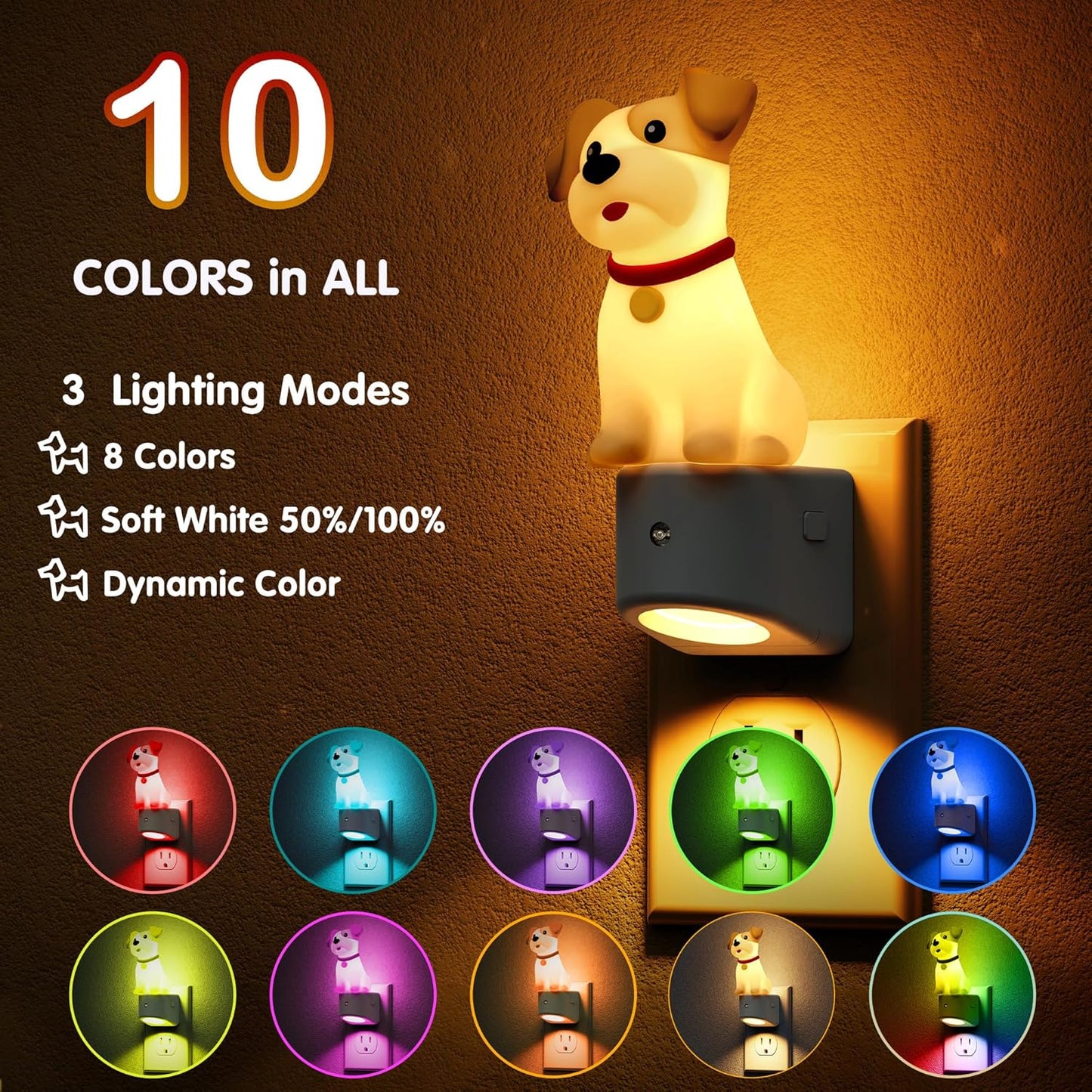Luz Nocturna 3D para Niños y Perros Schnauzer con Sensor RGB
