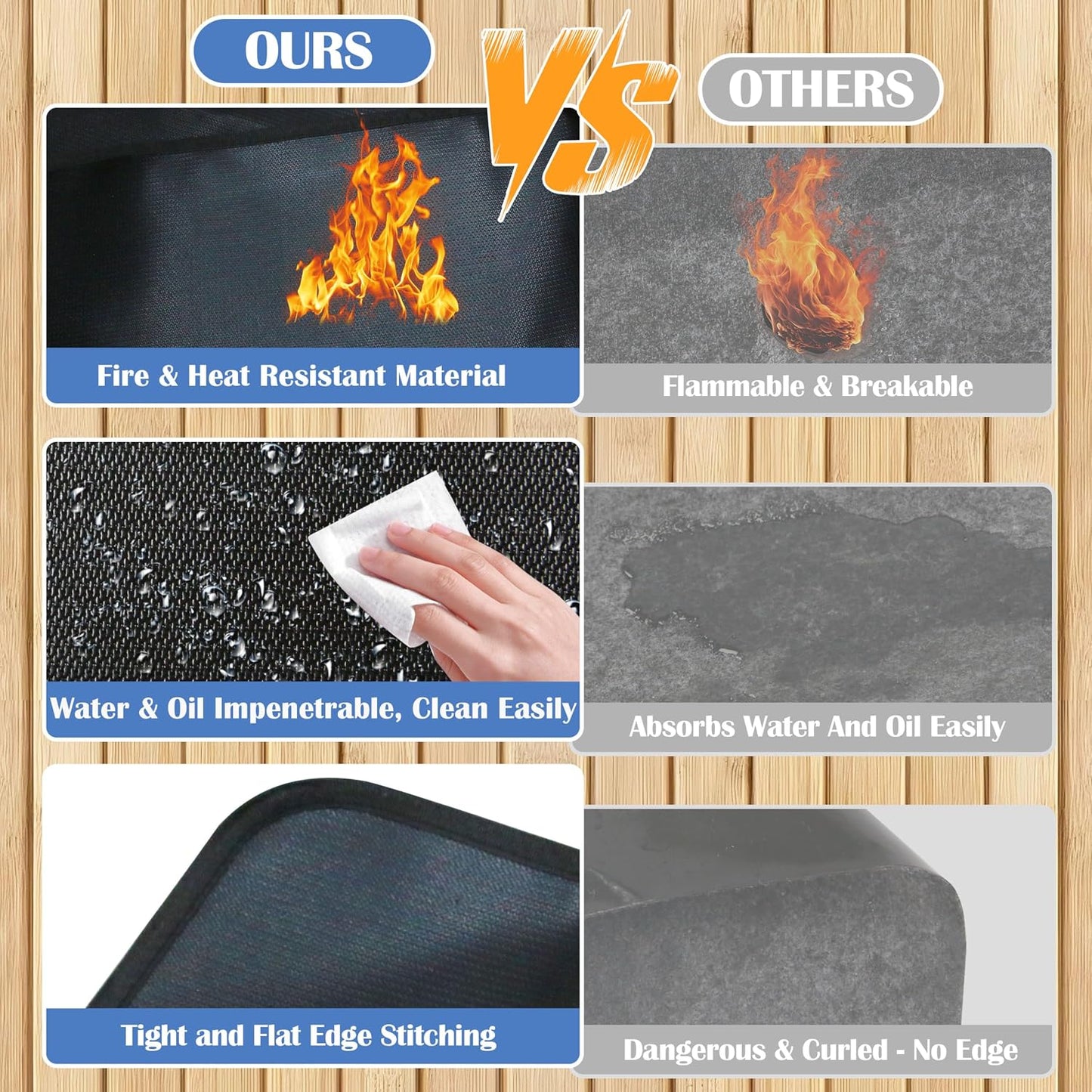 Tapete para parrilla 90x52pulg impermeable aceite