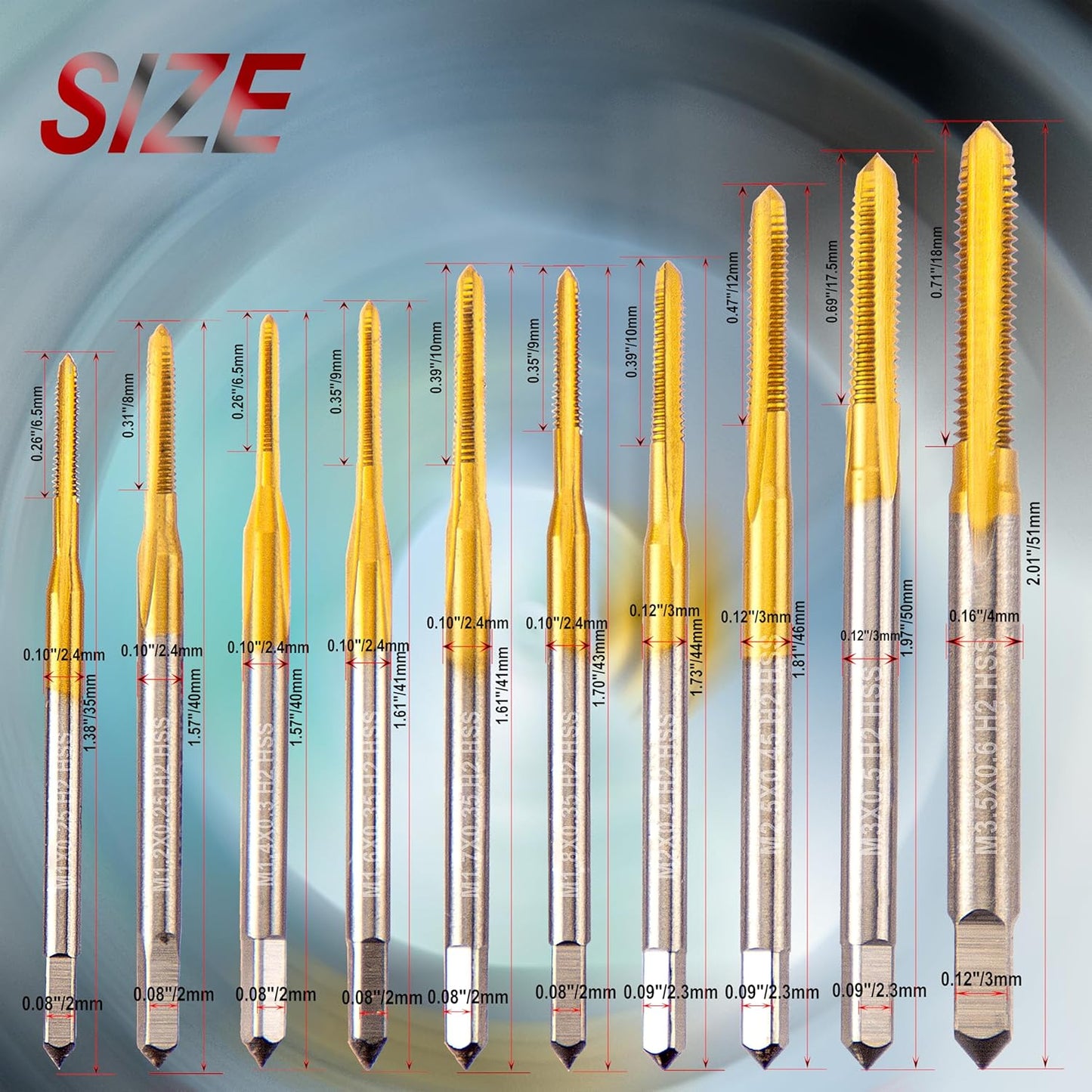 Set 10 Llaves Métricas Micro M1-M3.5 Recubierto Ti
