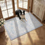Alfombra floral azul 2x3pulg antideslizante para entrada