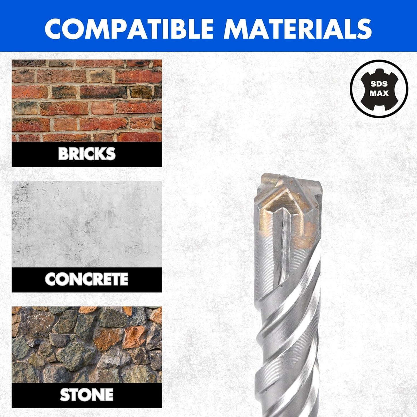 Broca SDS MAX 3/4x15pulg punta carburo 4cortadores