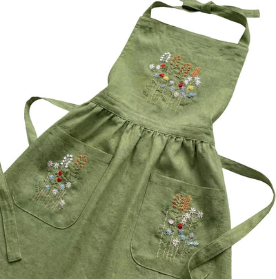 Delantal lino mujer con bolsillos regalo cocina