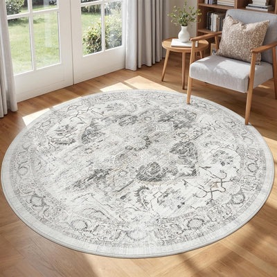 Tapete redondo 6ft resistente manchas para sala dormitorio
