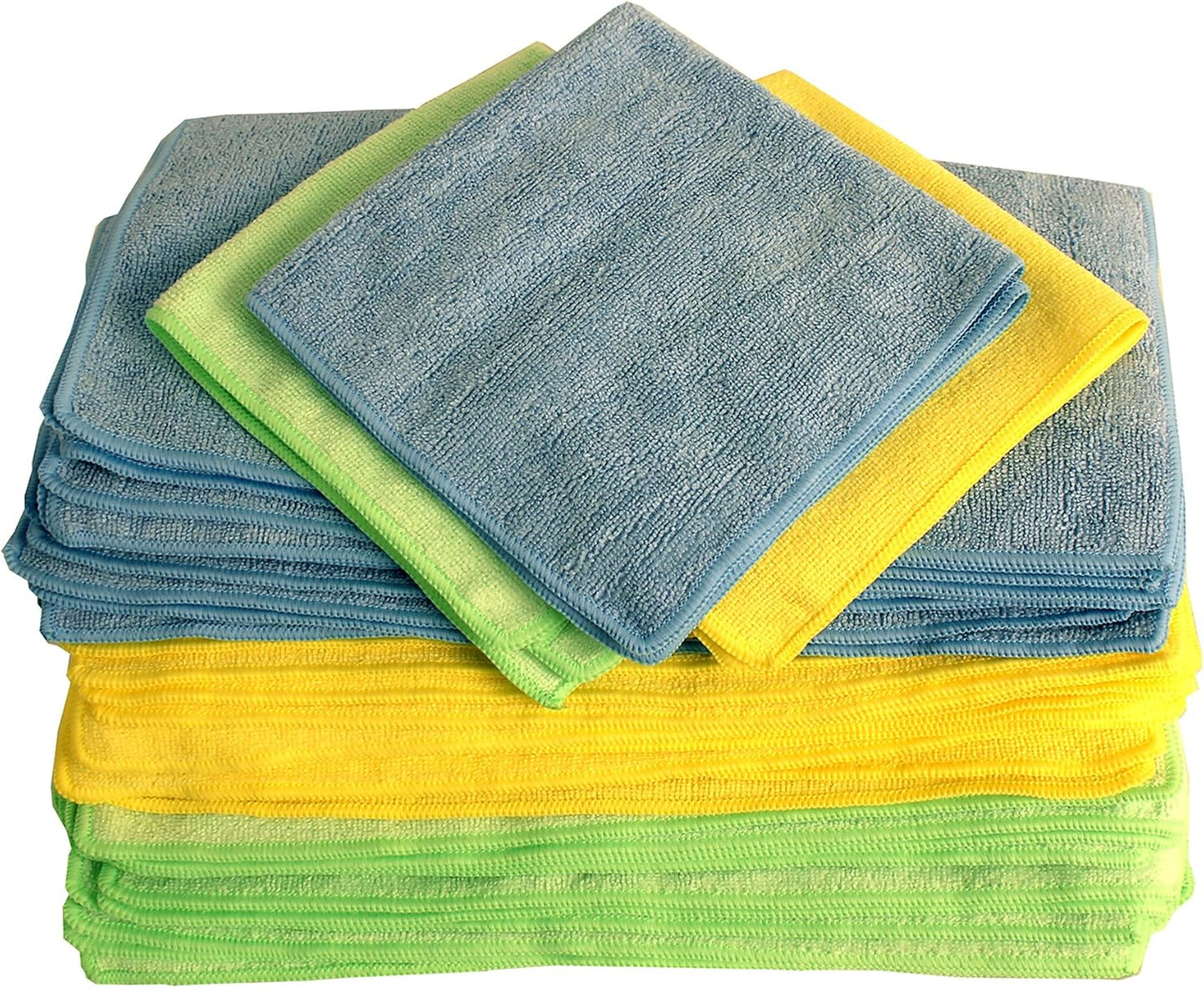 Paño microfibra 16x16pulg azul/verde/amarillo set 30