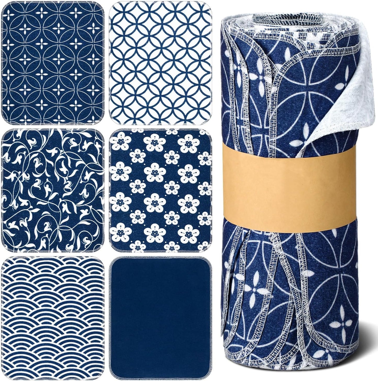 Paños de limpieza japoneses reutilizables de algodón para hogar sin papel