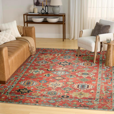 Alfombra vintage lavable 9x12ft para dormitorio y sala