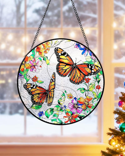 Atrapasoles mariposa vidrio decoración 7.87pulg