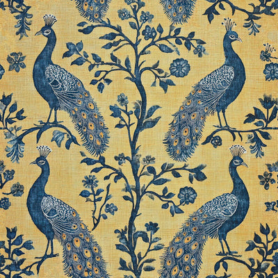 Papel tapiz vintage floral azul despegable y pegable