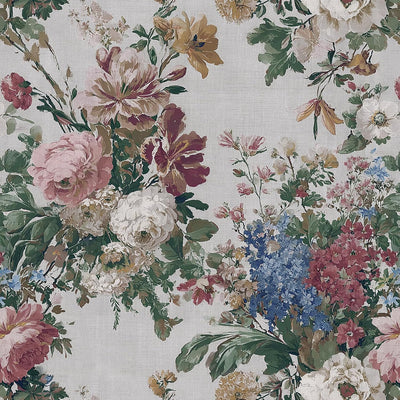 Papel tapiz floral vintage 16.9x118.1pulg para baños