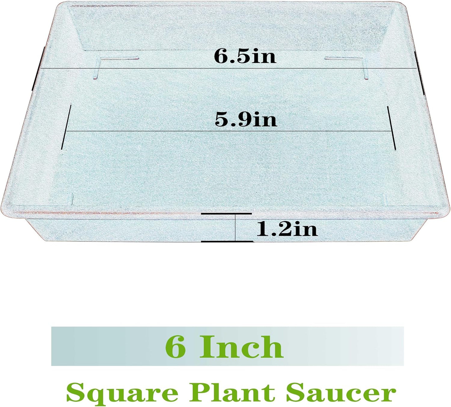 5 Platillos Cuadrados Plástico 6-20pulg para Plantas Resistente