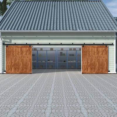 Kit herrajes puerta granero 20ft 2 puertas riel 11 soportes