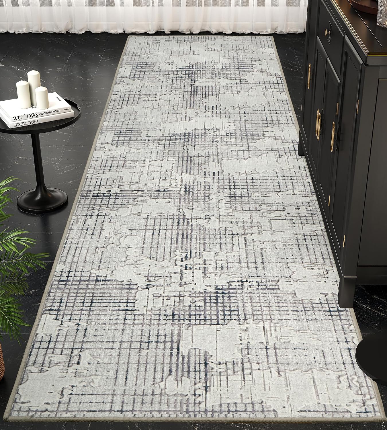 Alfombra abstracta 2ft7x9ft10 lavable antideslizante dormitorio