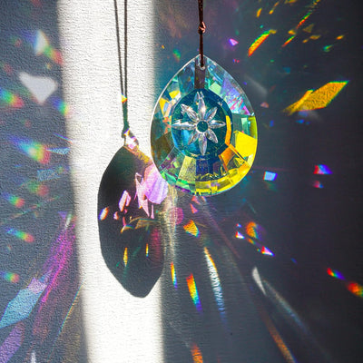 Lámpara colgante cristal prisma arcoíris para ventana