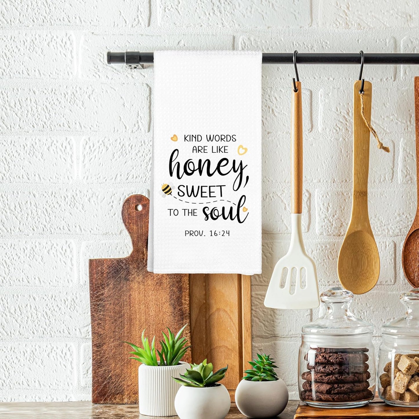 Toalla de cocina decorativa con versículo bíblico 16 x 24 pulgadas
