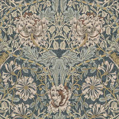 Papel tapiz vintage floral autoadhesivo 17.7x118pulg
