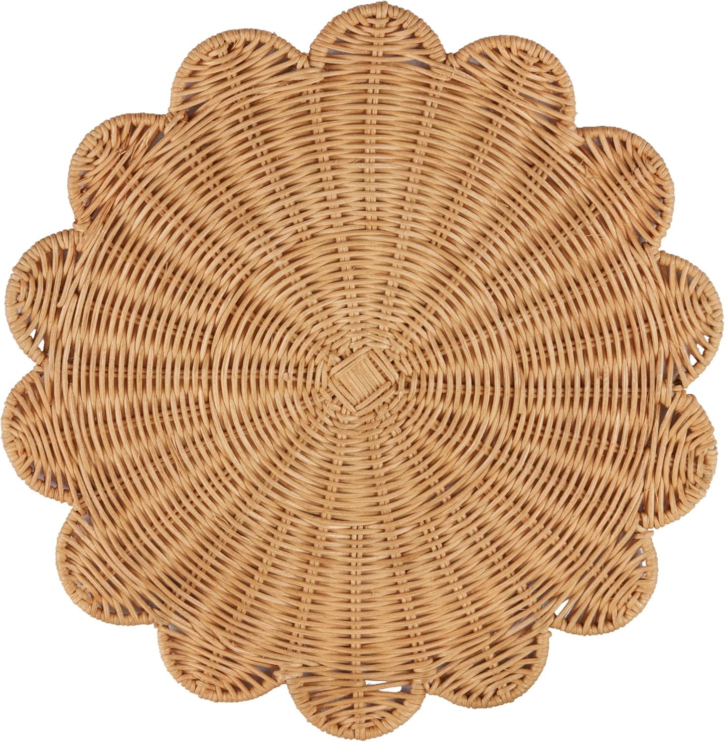 Mantel Rattán Set 4 Diseño Escallop para Comedor