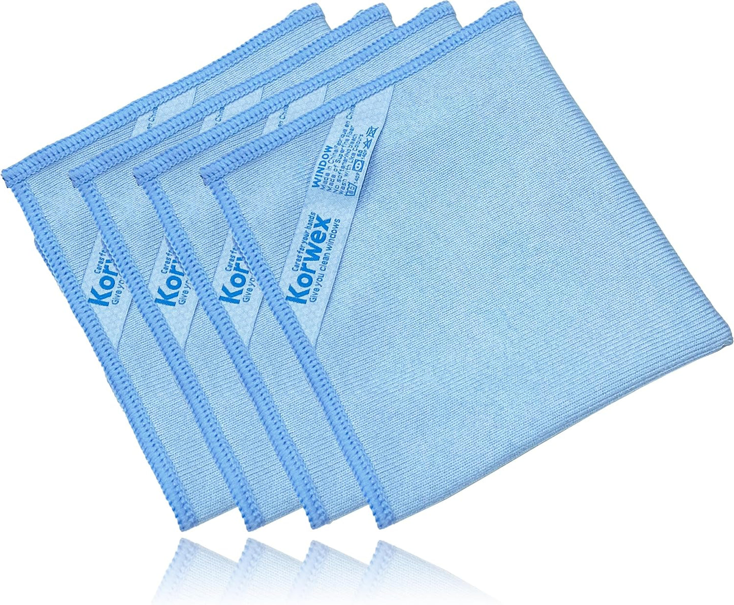 Paño limpieza vidrio rayas sin marcas pack 4 azul