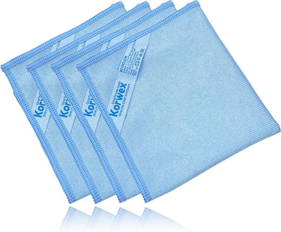 Paño limpieza vidrio rayas sin marcas pack 4 azul