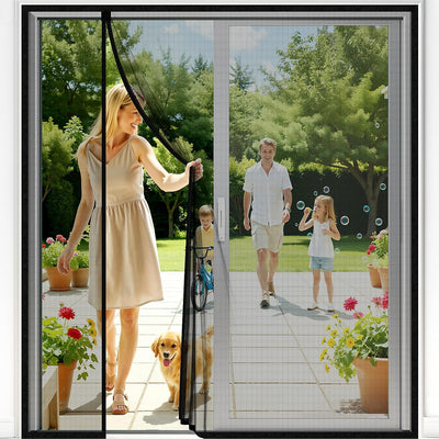 Puerta mosquitera magnética reversible para puertas 72x80pulg