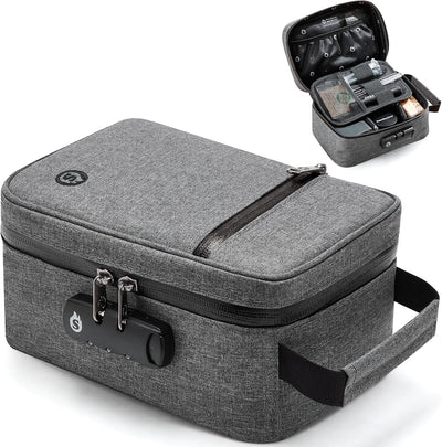 Bolsa a prueba de olores con cerradura combinación caja viaje gris