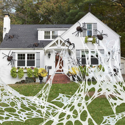 Telaraña Halloween 900ft2 red elástica para exteriores e interiores