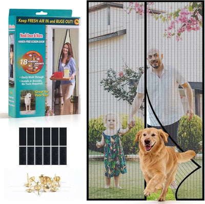 Malla magnética puerta con filtro de insectos para mascotas y niños