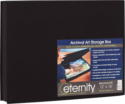 Caja fotos 12x16pulg negro forrada papel resistente