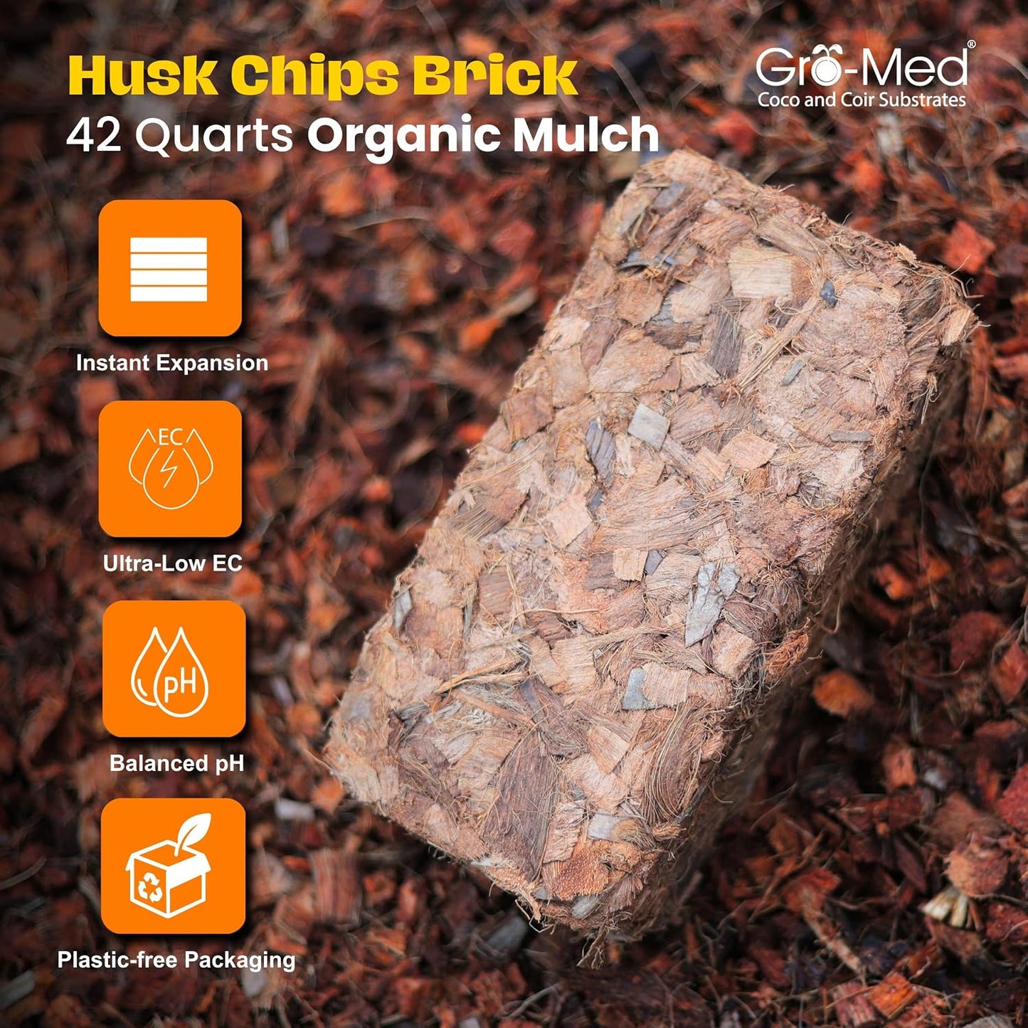 Chips coco para plantas 500g paquete 6 mantillo jardín
