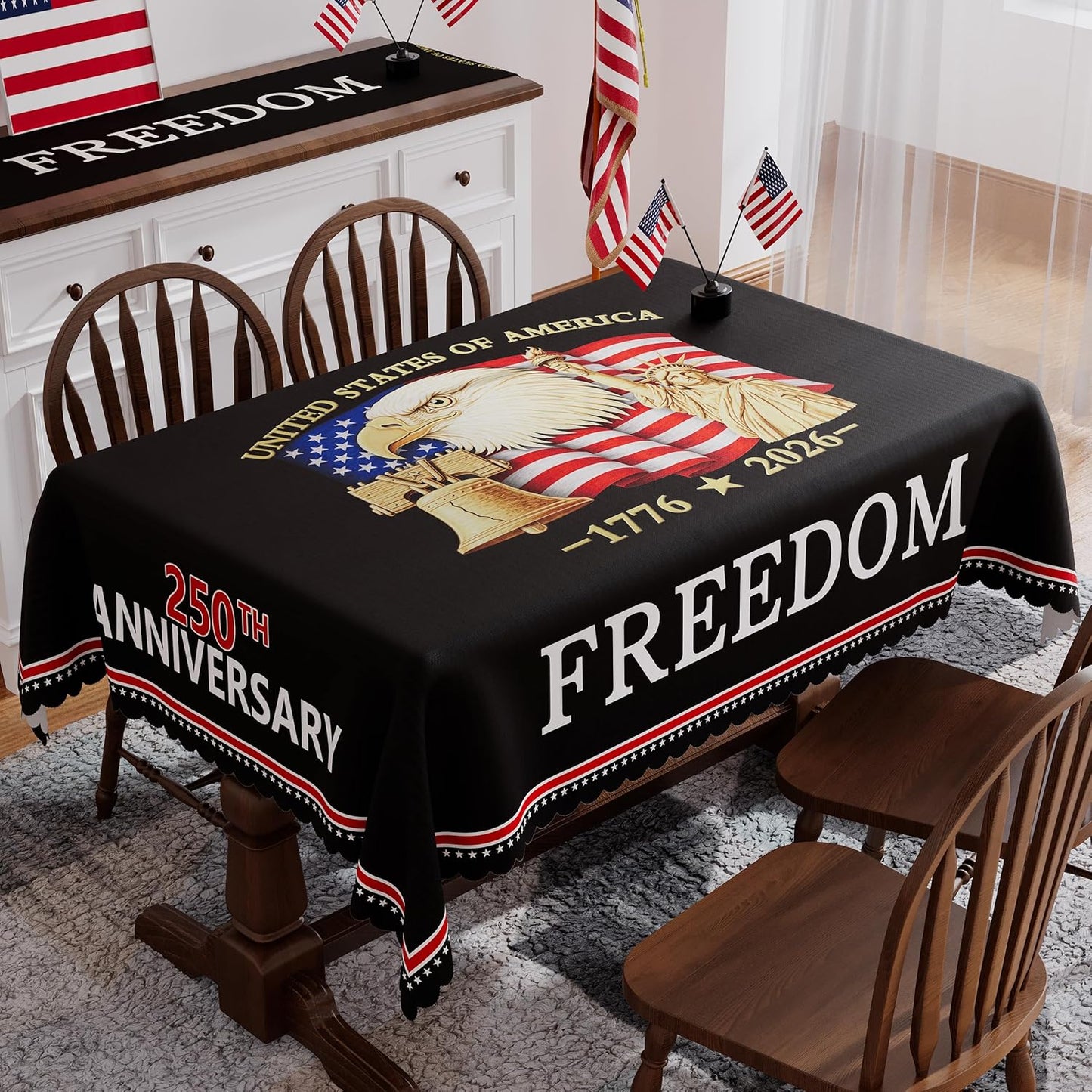 Mantel conmemorativo 250 aniversario Estados Unidos 1776-2026