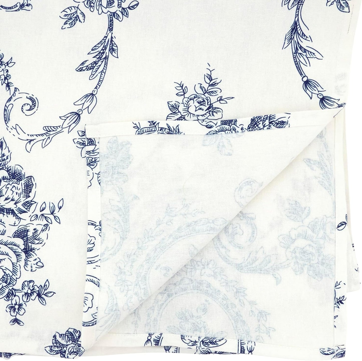 Manta de mesa tela lino floral 60x120pulg