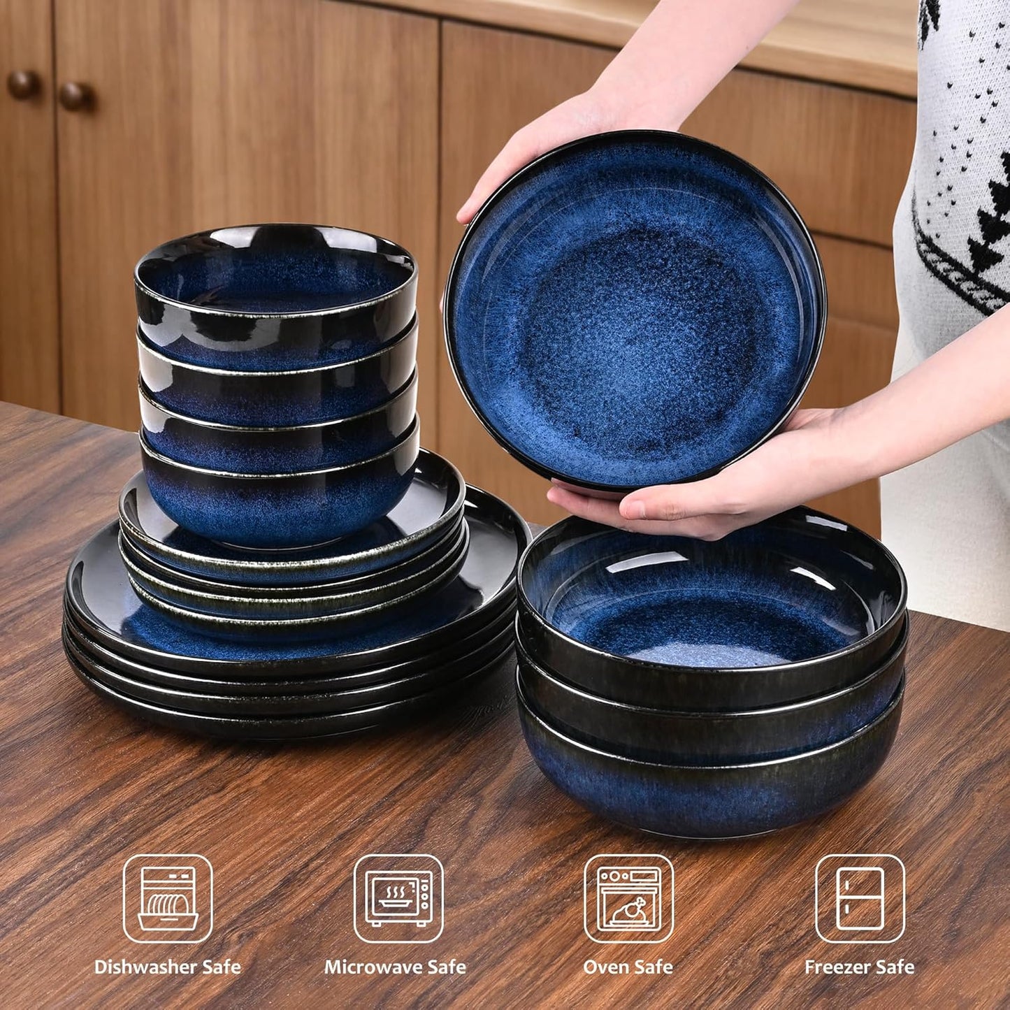 Set 16 Pzas Platos Cerámica Cocina Porcelana Esmaltada