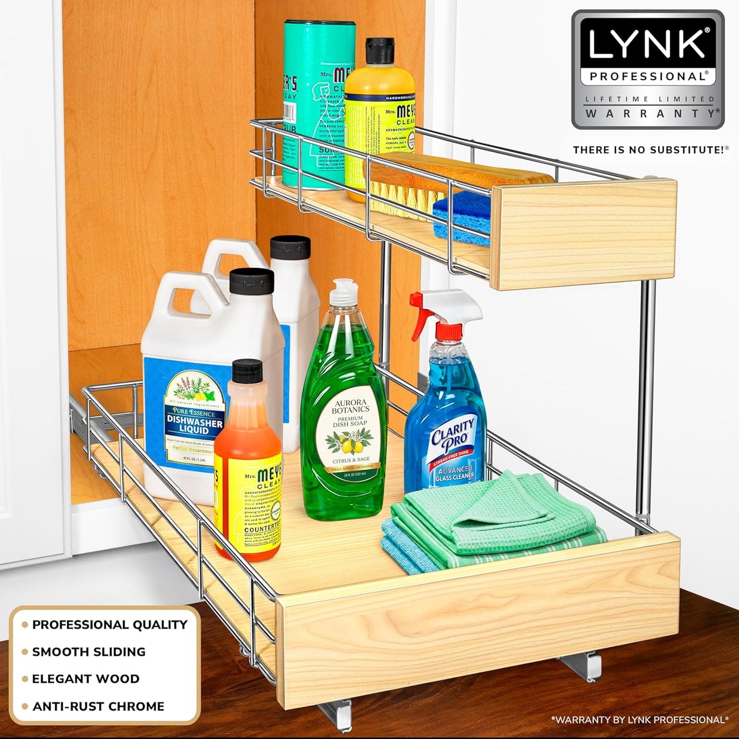 Organiz. cajón cocina 11.5x21pulg estantes deslizables