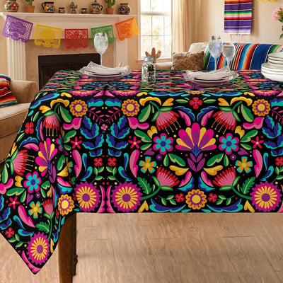 Mantel mexicano de 52 x 70 pulgadas para fiesta de Halloween y Cinco de Mayo