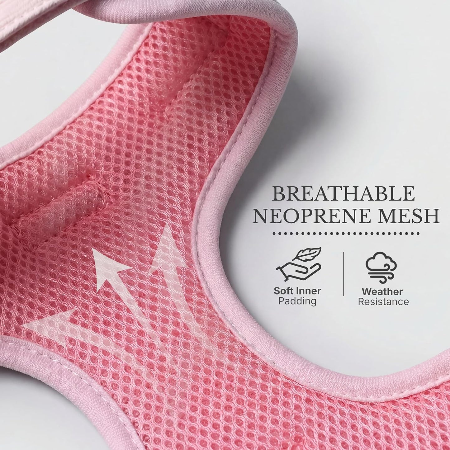 Arnés neopreno transpirable para perros XXS-L rosa