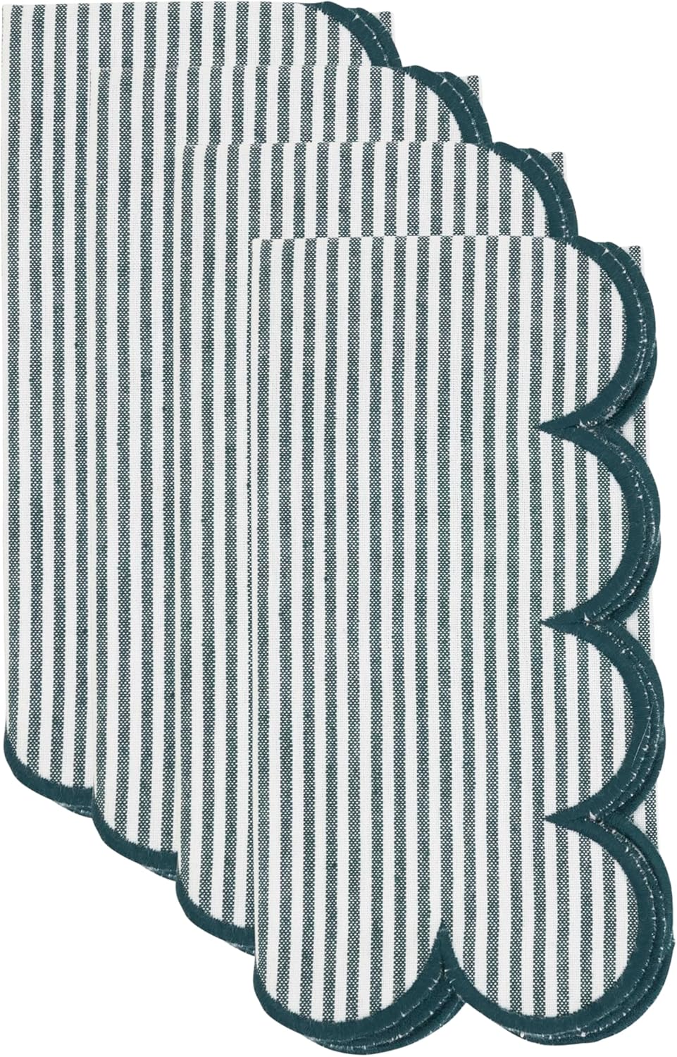 Set 4 Servilletas Algodón Rayas Borde Acabado 20x20pulg