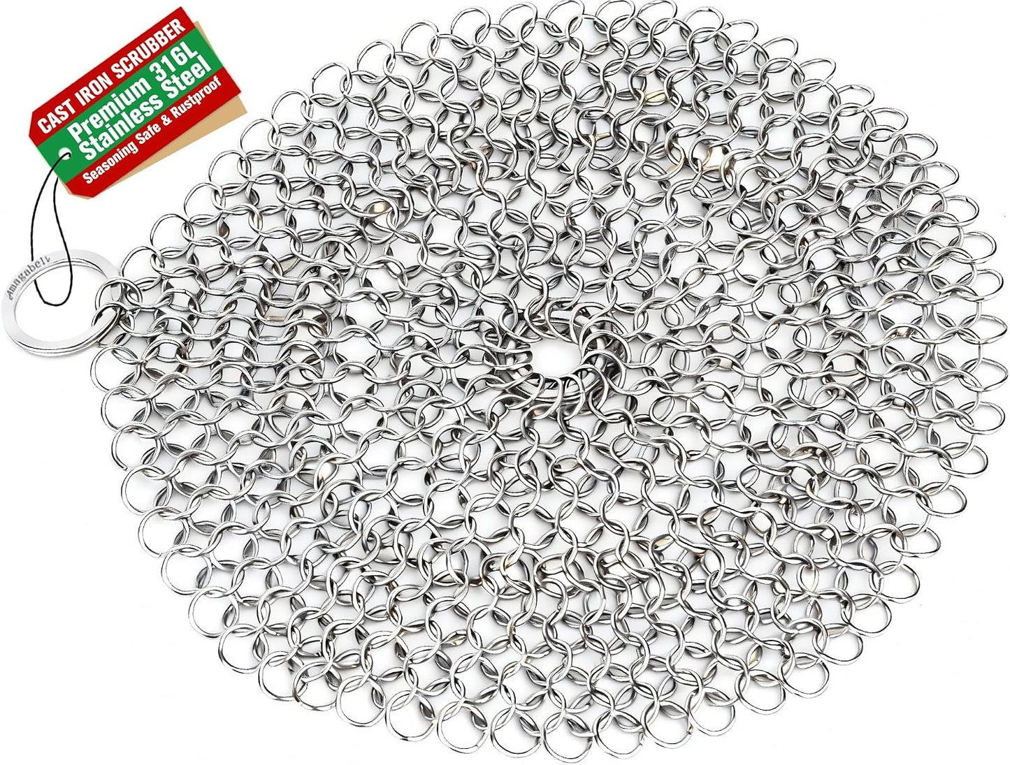 Limpiador hierro fundido 8x8pulg acero inox para sartén y olla