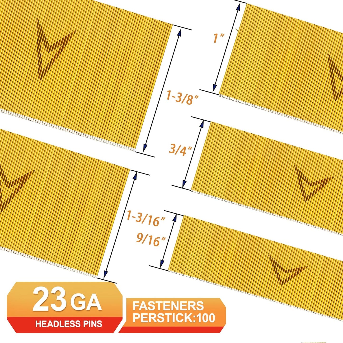 Clavos sin cabeza surtidos 9/16 a 1-3/8 pulg 5000 uds