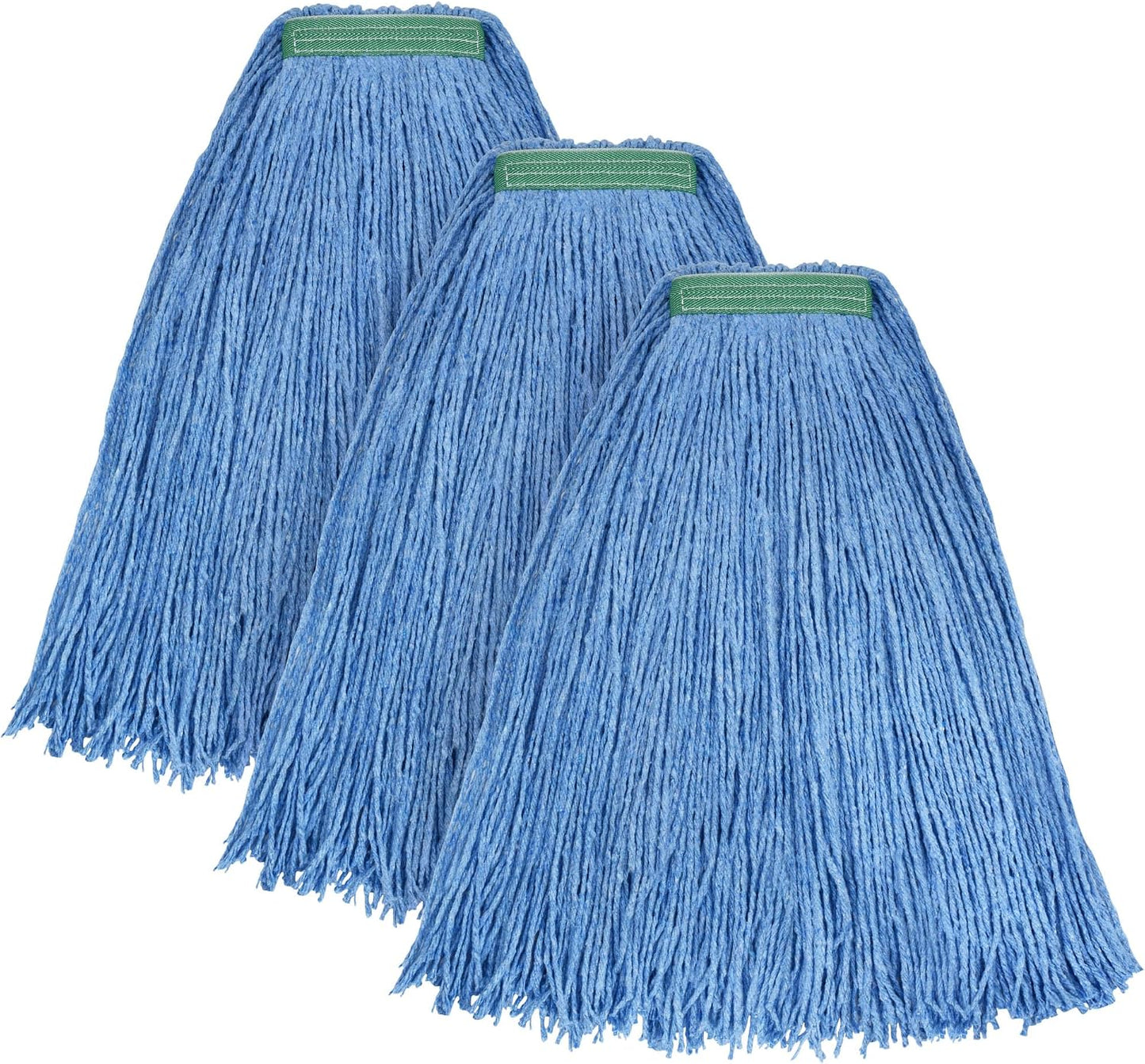 Paquete 3 Trapeadores Piso Algodón 24oz Cuerda Resistente Bucles