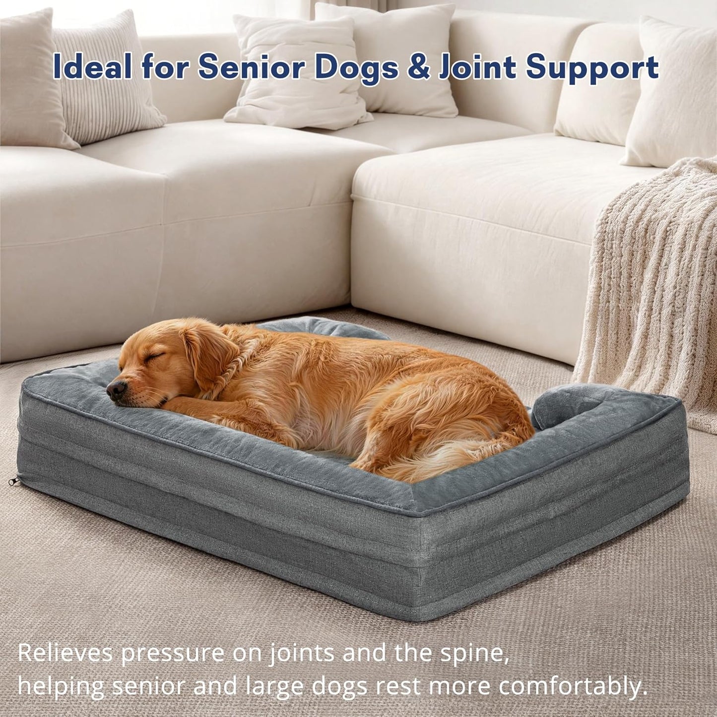 Cama ortopédica XL perro grande 44x32pulg espuma viscoelástica