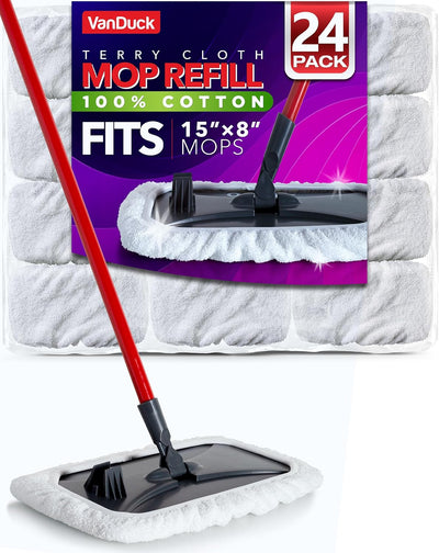 Almohadilla mopa rizo algodón 15x8pulg set 24