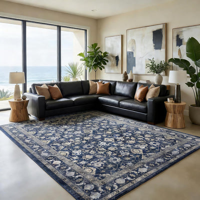 Alfombra lavable 8x10ft sala bohemia suave antideslizante