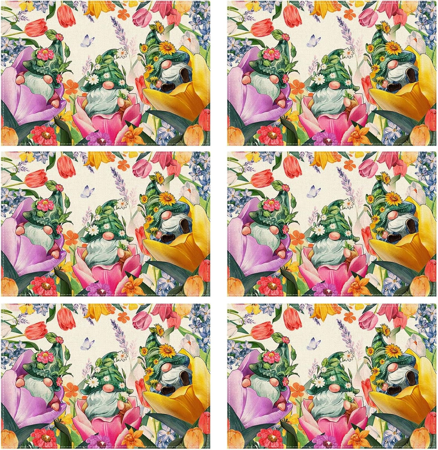 Set 6 manteles tulipanes 12x18pulg para fiesta